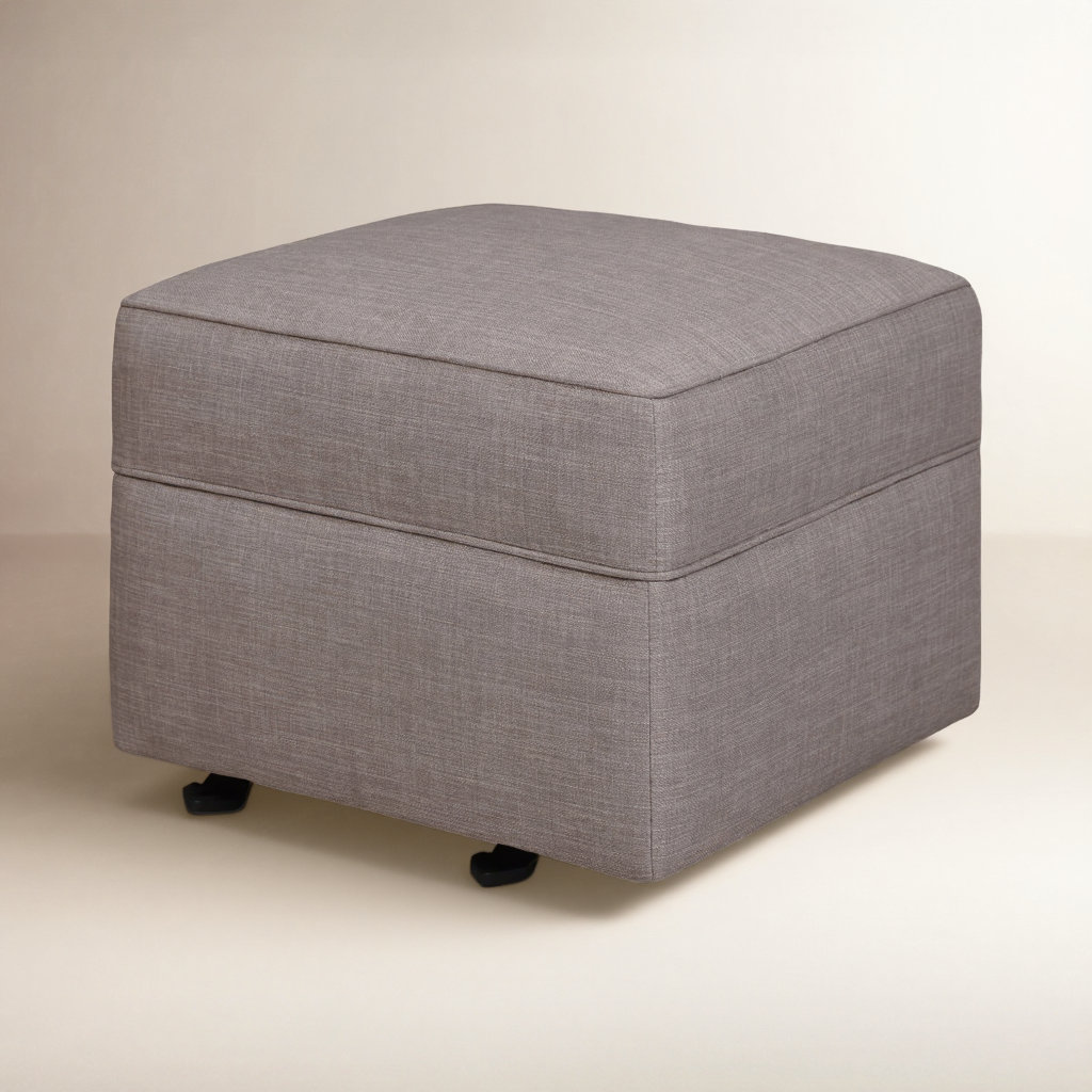 Willa 21" Ottoman, Steel Gray Tweed