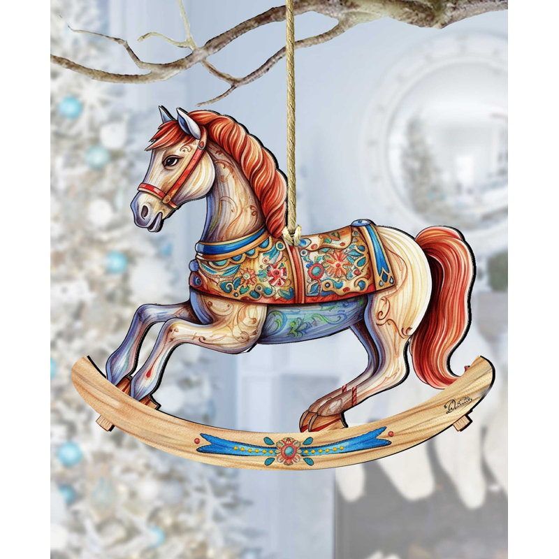Ornement en bois cheval à bascule par Debrekht