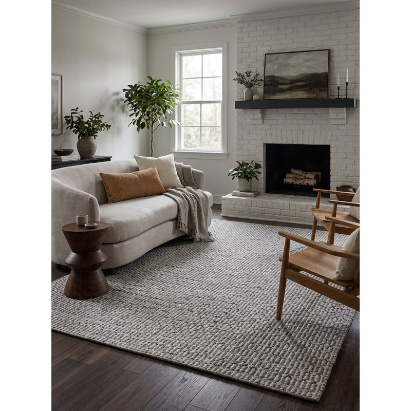 Mantra Geometric Area Rug in Gray, Rectangle 8' x 10'