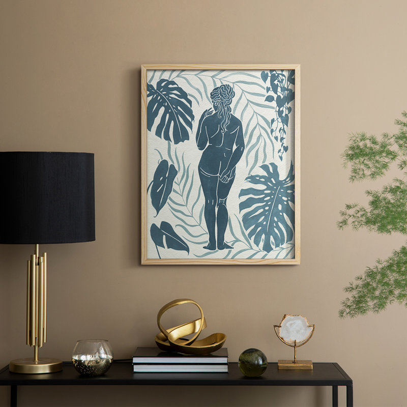 Moon Gazer III, reproduction encadrée - bois massif, H 15 po x l 12 po