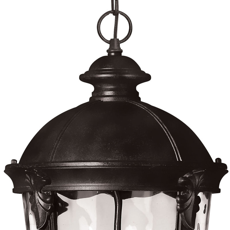 Windsor 4-Light Aluminum Outdoor Chain-Hung Lantern, Black