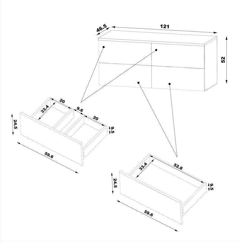 Adne Bathroom Storage Furniture Set, Grey