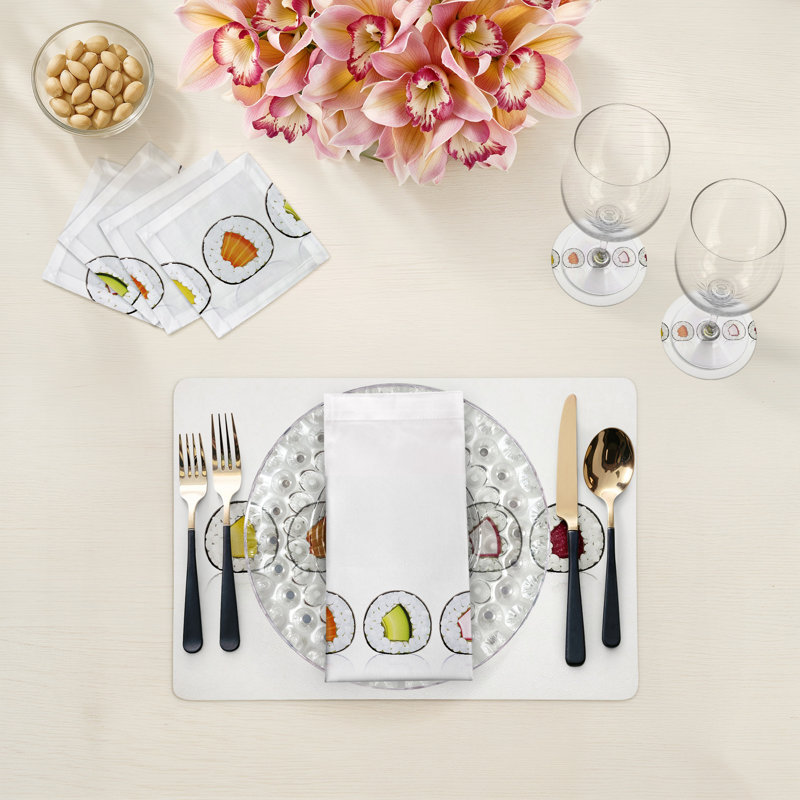 Sushi Roll Vegan Leather Rectangle Pebble Placemat