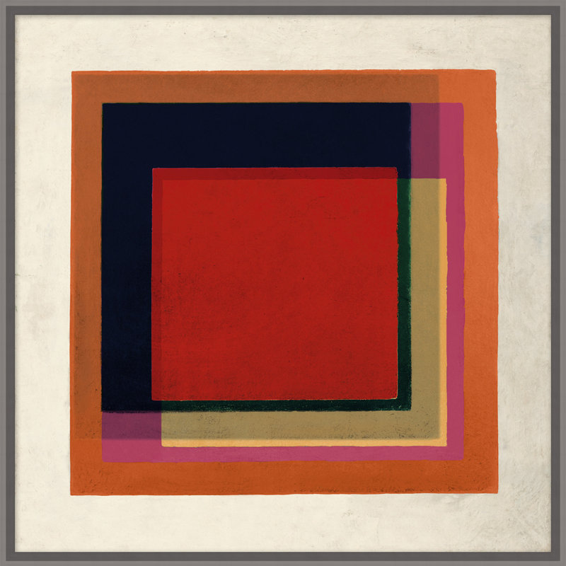 Overlapping Color 3' Framed Graphic Art Print on Glass