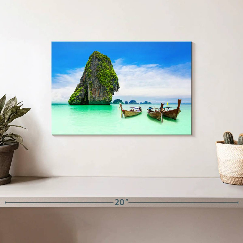 Bateaux Mehar à l'île de Krabi, H 8 po x l 12 po