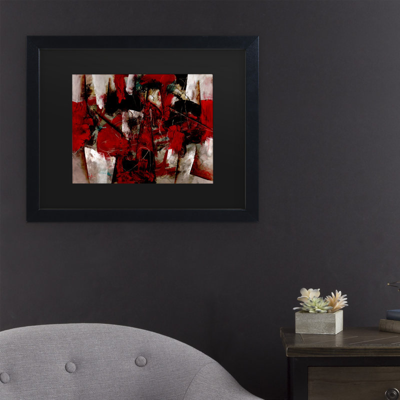 « abstract iv », reproduction de peinture à l’acrylique sur toile encadrée, H 11 po x l 14 po x P 0,5 po, Noir