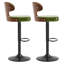 Tabouret de bar pivotant en cuir synthétique à hauteur ajustable-2026763694