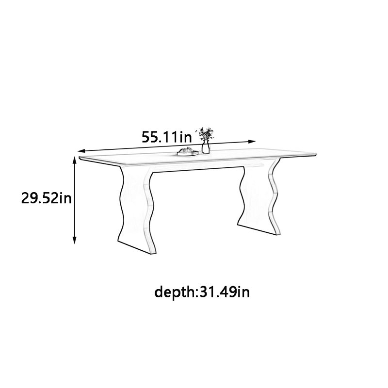 Table de salle à manger Retro, H 29,52 po x L 55,11 po x l 31,49 po