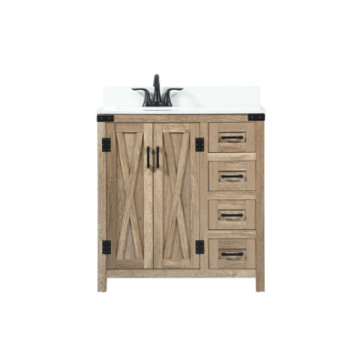 Slayton 32'' Single Bathroom Vanity with Engineered Marble Top