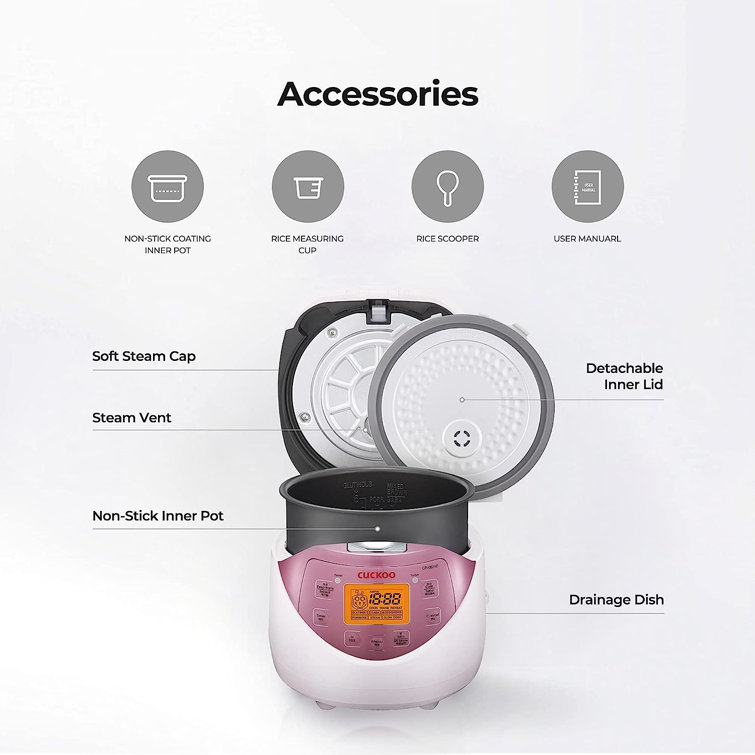 Cuckoo 6-Cup Electric Rice Cooker (Pink)