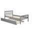 Lit simple avec lit gigogne, cadre de lit plateforme avec tête et pied de lit, pour un petit espace de vie dans la chambre à coucher, aucun sommier nécessaire-1913142725