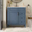 Élégant meuble-lavabo de 30 pouces avec lavabo en céramique, 2 tiroirs et tablette réglable pour les petits espaces-320092315