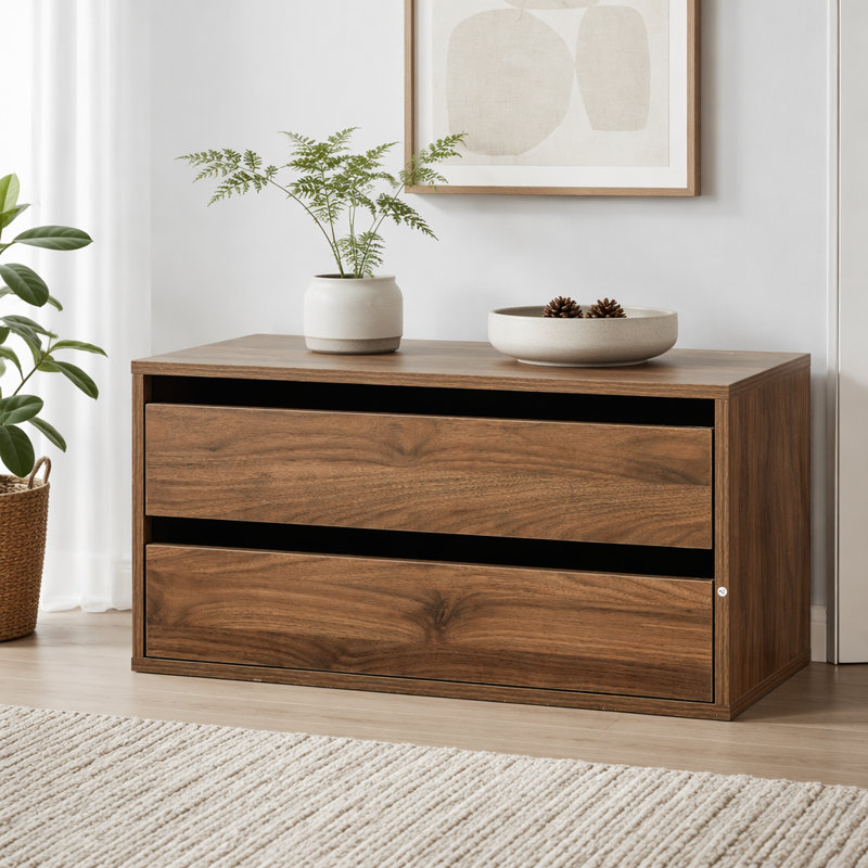 Armoire de rangement empilable avec 2 tiroirs