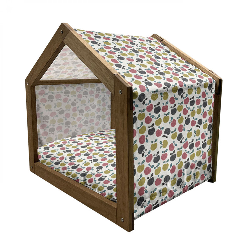 Niche pour chien en bois brun, H 32,28 po x l 39,37 po x P 28,35 po