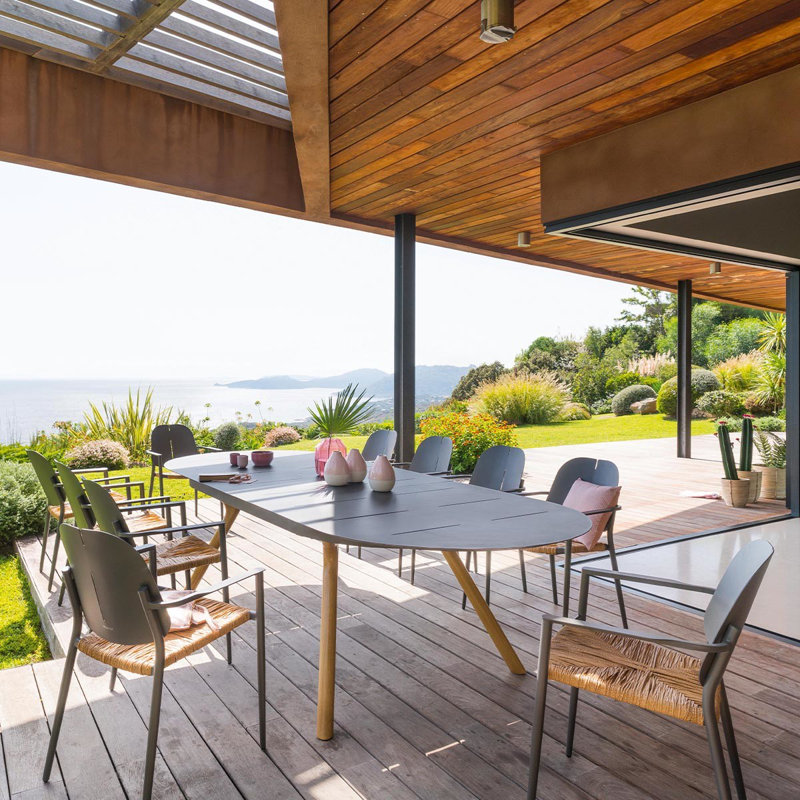 Sheppton Oval Metal Outdoor Dining Table , 117cm cm W 110cm cm D