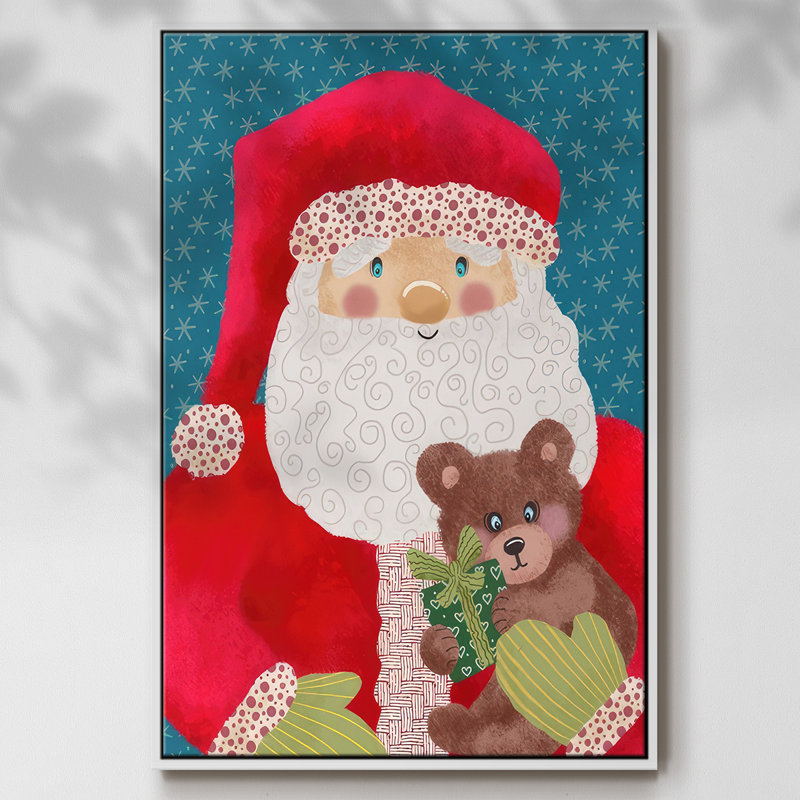 Santa Pack II, reproduction d'art sur toile, Cadre blanc, H 37 po x l 25 po x P 1,5 po