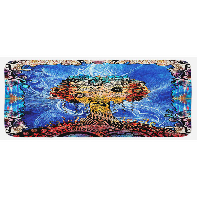 Eclectic Floral Polyester Kitchen Mat