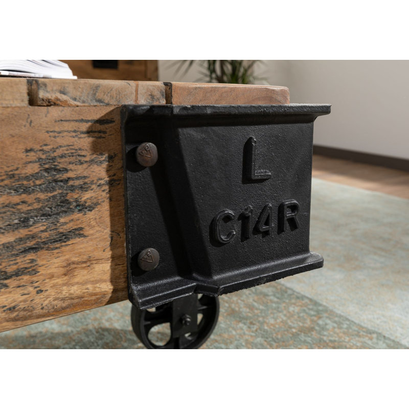 Railway Trestle Coffee Table, Black, Ecru