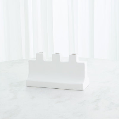 Icon Wide Vase-Matte White-Lg