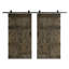 Porte de grange coulissante double en bois de pin avec trousse de quincaillerie Castle Series-82520896-60983666