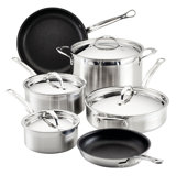 ProBond 10-Piece TITUM® Nonstick Set (1.5Qt and 3Qt Covered Saucepans, 8Qt Covered Stockpot, 3.5Qt Covered Sauté with Helper Handle, 8.5" and 11" Open Skillets)