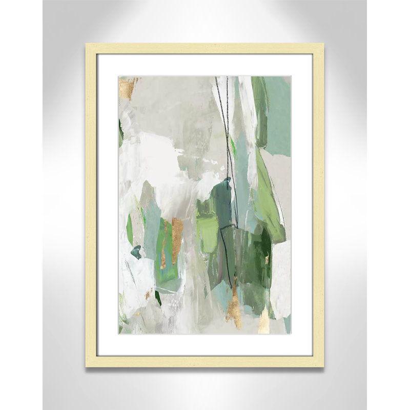 «Enchanted Emerald Collection Enchanted Emerald II on Paper» par Tom Reeves, reproduction, Cadre doré mat