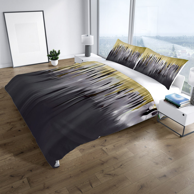 Polyester Abstract Duvet Cover, King Duvet Cover + 2 King Shams