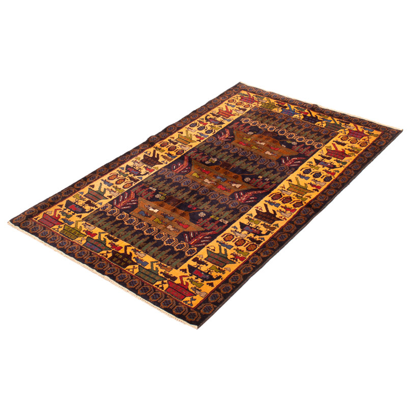 Tapis bleu marine foncé Rare War 4 pi 0 po x 6 pi 5 po