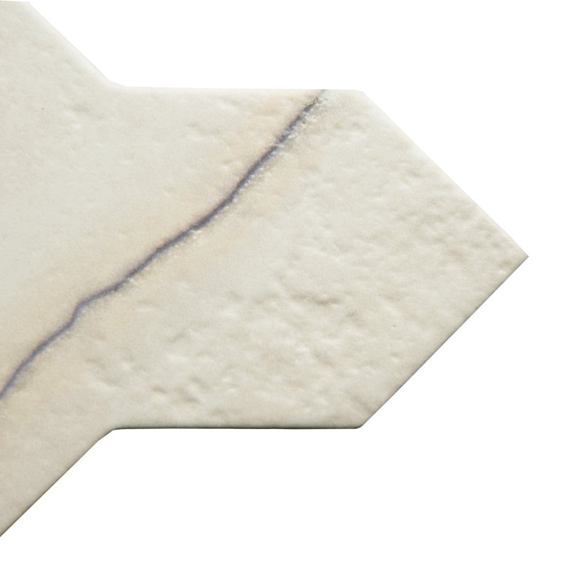 Istanbul Squire Shield With Cross 6 In. X 8-3/8 In. Porcelain Floor And Wall Tile Kit, White/Gray
