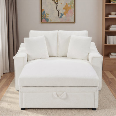 Modern Chaise Sofa With Pillows And Hidden Storage Space
