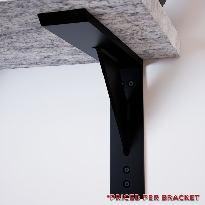 Black Steel Heavy Duty 20 x 10 Inch Shelf Bracket
