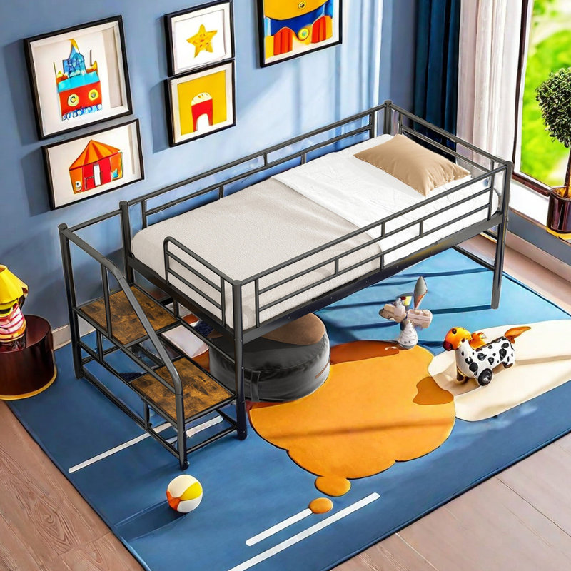 Lit mezzanine simple Eyad Kids, Noir
