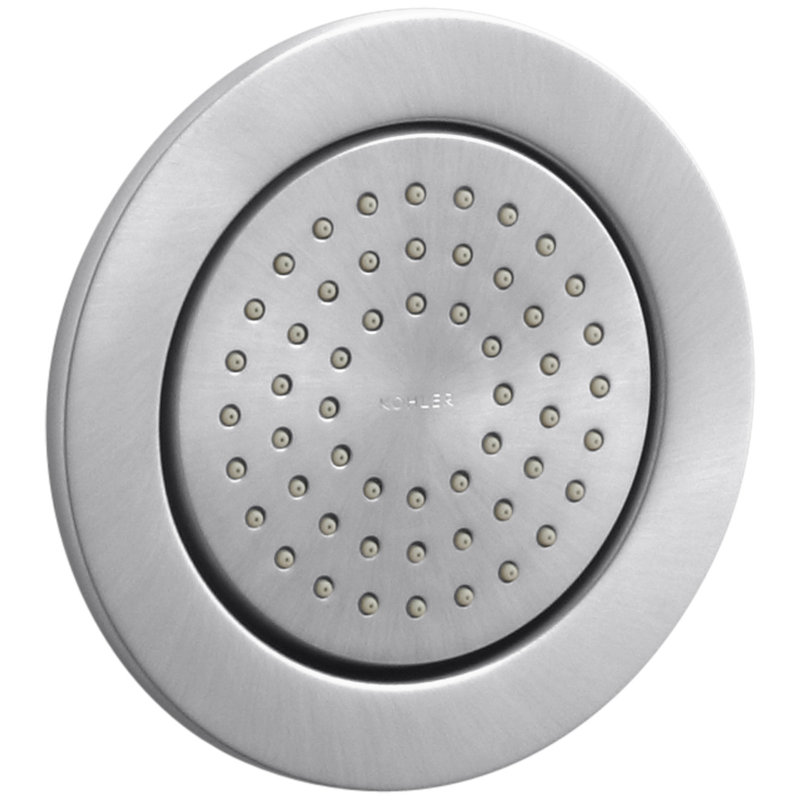 WaterTile Round Body Spray with Masterclean Spray Nozzle, Brushed Chrome