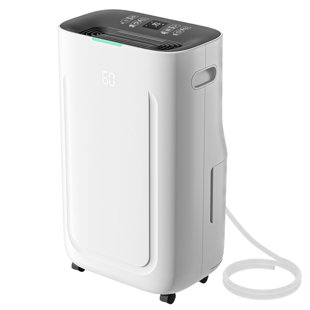 Déshumidificateur intelligent 75 pintes pour sous-sol et maison, double drainage, fonctionnement silencieux, grand réservoir