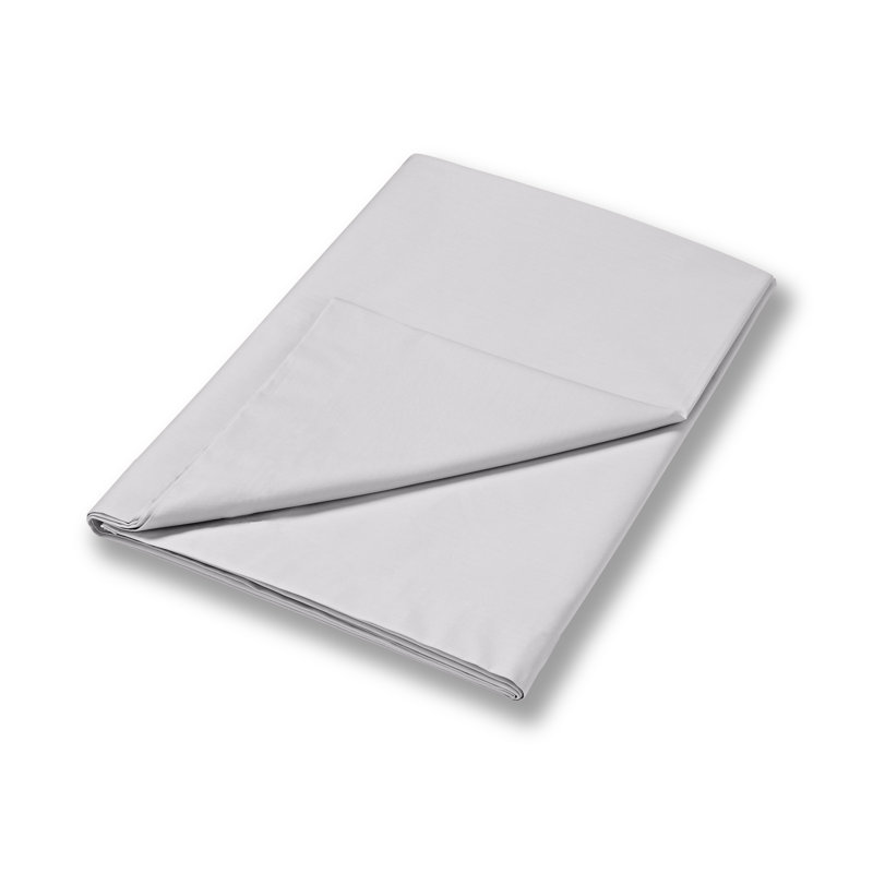 400 Thread Count 100% Cotton Sateen Flat Sheet, Dove Grey, Double (4'6)