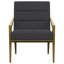 Fauteuil d'appoint rembourré en métal foncé