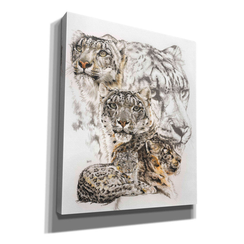 'Snow Leopard and Ghost Image' by Barbara Keith, Canvas Wall Art, 24" H x 20" W x 0.75" D