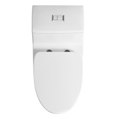 1.28 GPF Elongated ADA Height One Piece Dual-Flush Toilet with Soft-Closing Seat,MAP Flushing 1000G