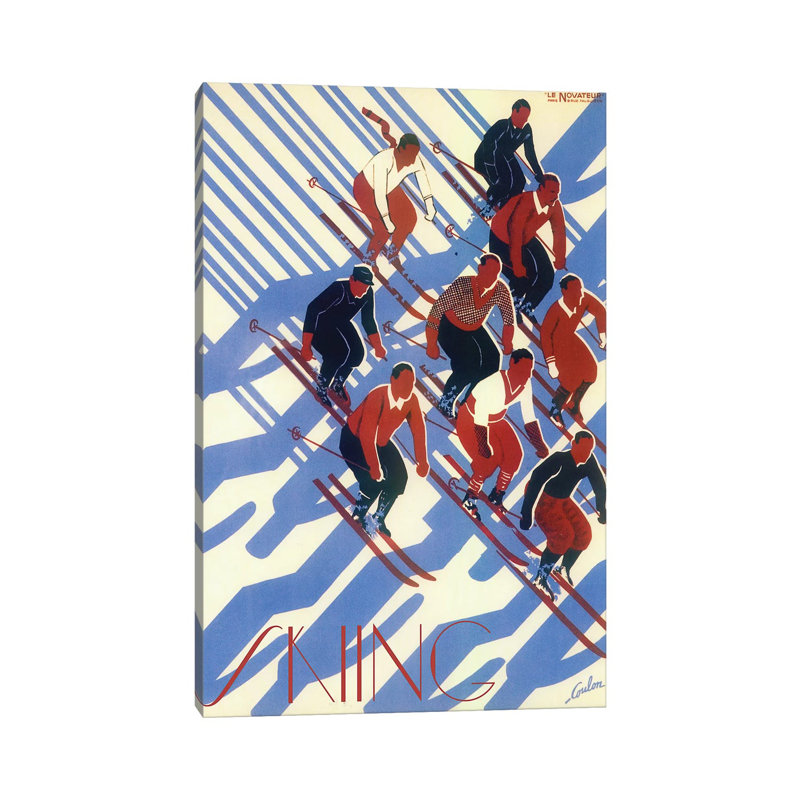 Skiing VIII by Vintage Apple Collection - Wrapped Canvas Print, 20.32 cm H x 30.48 cm W