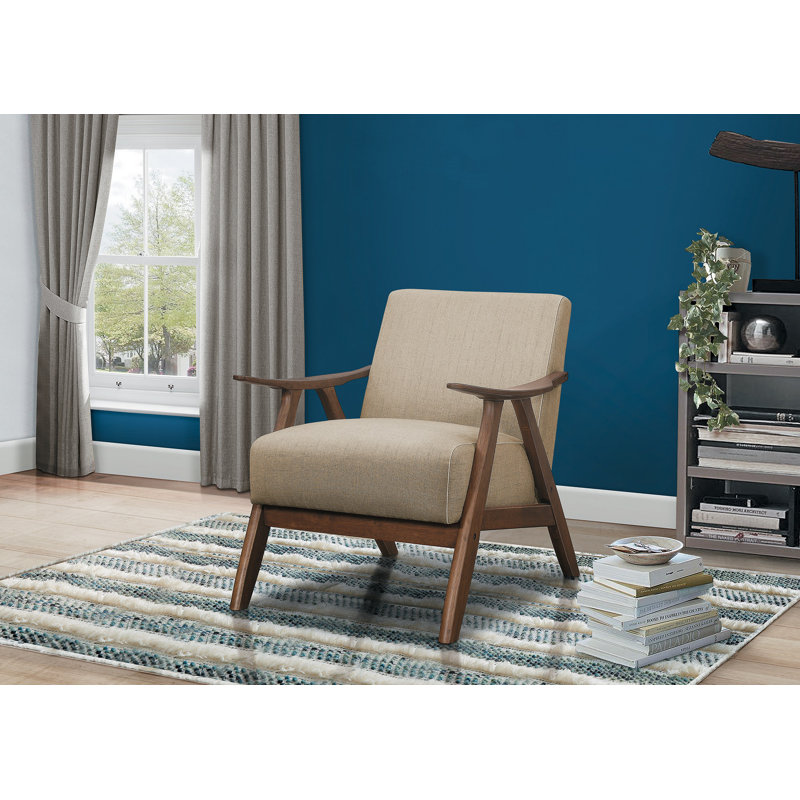 Hofstetter Upholstered Armchair, Light Brown Linen