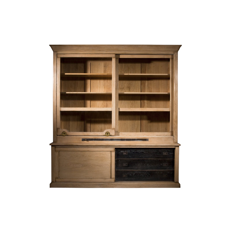 Bibliothèque en bois massif Horloger H 90,6 "x l 85"