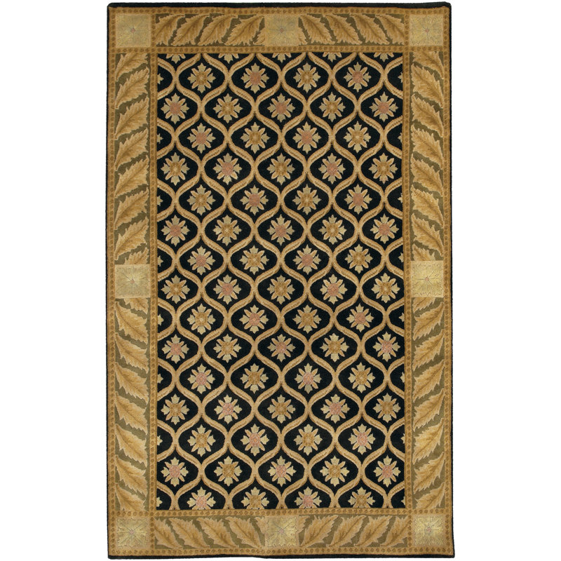 Tapis noir/doré Aadi, Rectangle 5 pi x 7 pi 6 po