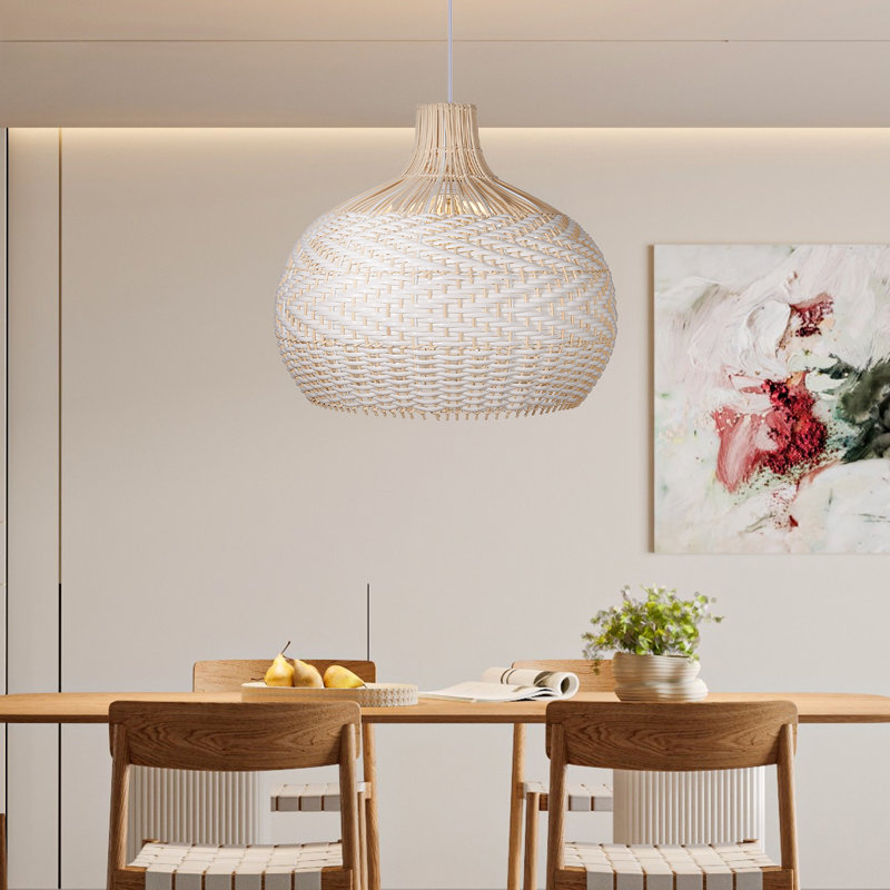 Aribella 1 - Light Natural Dome Pendant, 19.68" H x 19.68" W x 19.68" D