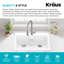 Évier de cuisine à simple cuve encastrable / encastré en granite KRAUS 31 po KRAUS-119750041-119750039