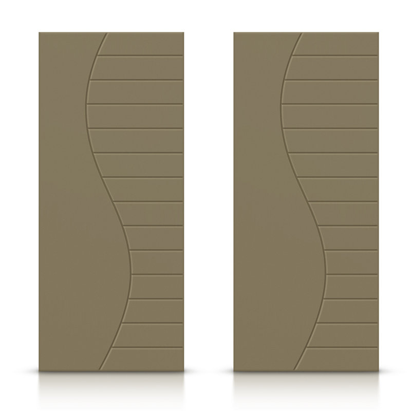 Portes de placard coulissantes à panneaux, Vert olive, 60 po x 96 po