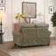 Fauteuil de salon en similicuir taupe