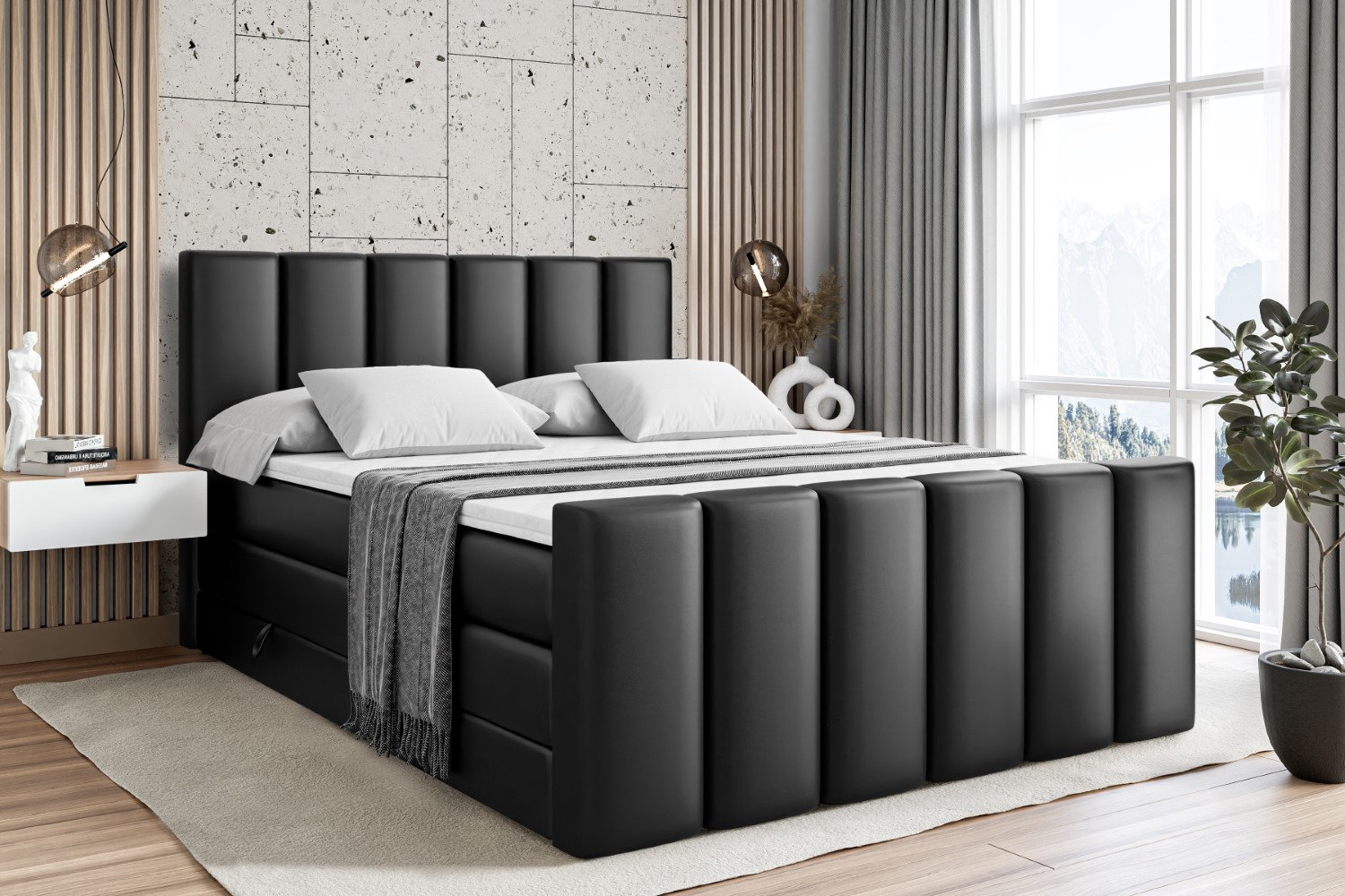 17 Stories Box spring bed with bed box and topper | Wayfair.ie