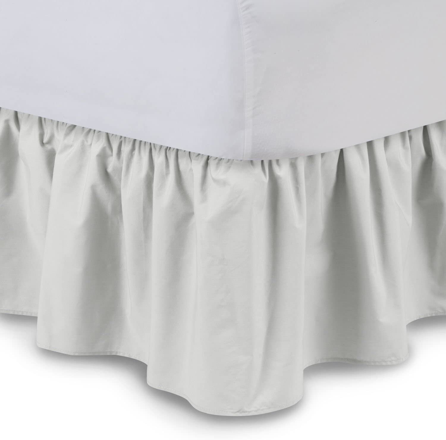 NEWEEN Wrap Around Bed Skirts for Queen Beds 15 Inches Drop, White Elastic  Dust Ruffles Easy Fit Wrinkle & Fade Resistant Silky Luxurious Fabric Solid