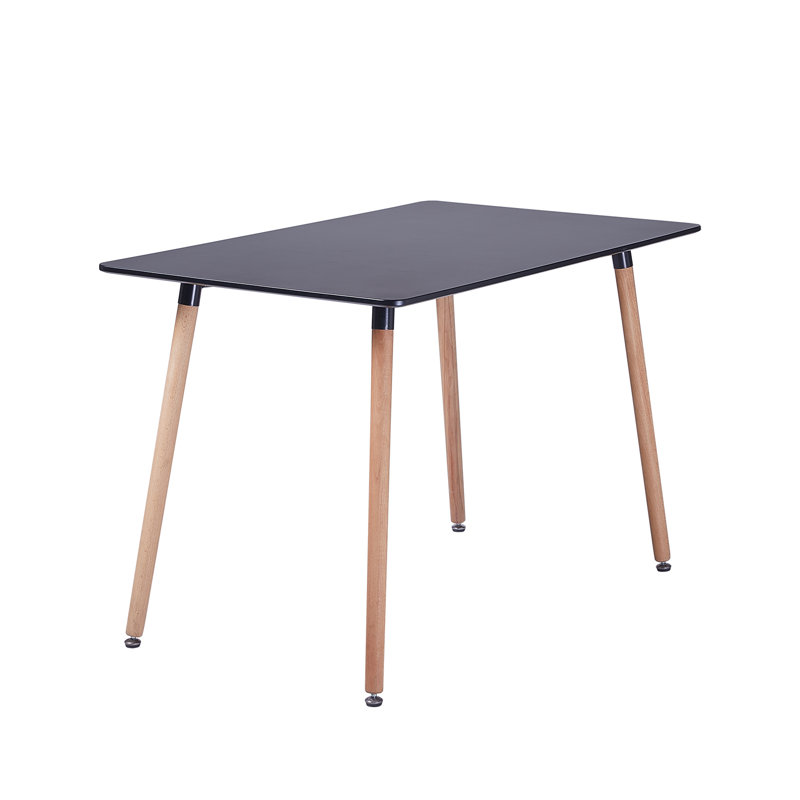 Rectangle Dining Table Modern Kitchen Dining Room Table With Natural Beech Wood Legs,110 X 70 X 73 Cm,Black, Black
