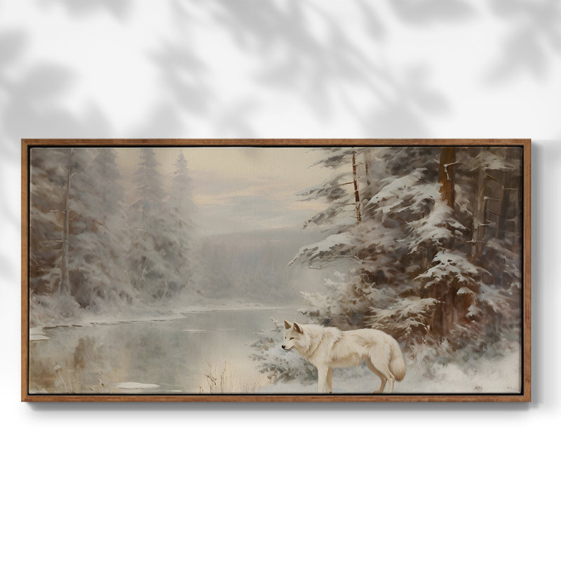 Série paysage - CMXCV - Toile tendue avec châssis encadré - Prêt à être accroché, H 25 po x l 49 po, Noyer